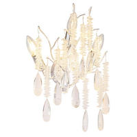 GLOBO Wandleuchte klar amber gold Metall Glas B/H/L: ca. 11x50x35 cm E14 3 Brennstellen Gloria - gold/klar (35,00/11,00/50,00cm) - GLOBO