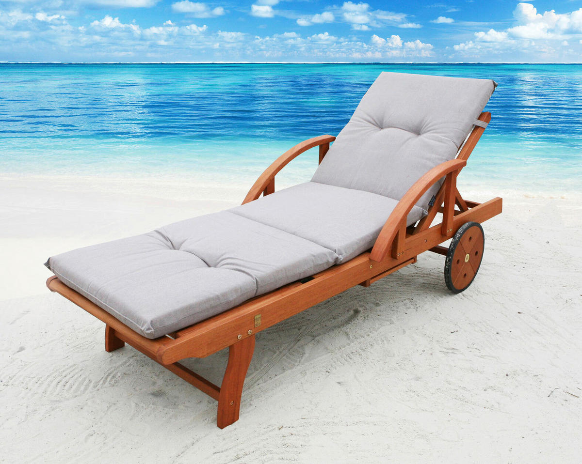 Grasekamp Auflage für Gartenliege sand Polyester-Mischgewebe B/H/L: ca. 60x9x205 cm Auflage_Gartenliege - sand (205,00/60,00/9,00cm) - Grasekamp
