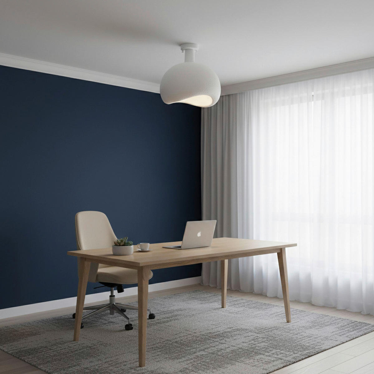 Opviq Deckenleuchte weiß Polyester-Mischgewebe Metall B/H/L: ca. 29x33x34 cm E27 1 Brennstellen Yontu - 15851 - weiß (34,00/29,00/33,00cm) - Opviq