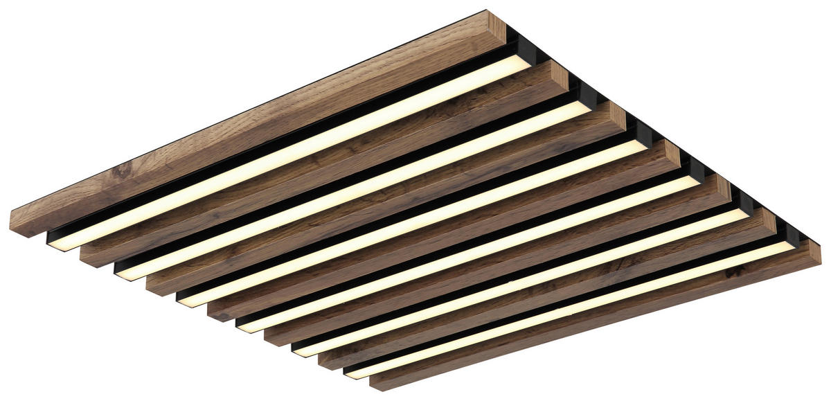 GLOBO LED-Deckenleuchte HAYDEN 67347D2 schwarz MDF Metall Kunststoff B/H/L: ca. 45x5x45 cm 1 Brennstellen HAYDEN - schwarz (45,00/45,00/5,00cm) - GLOBO