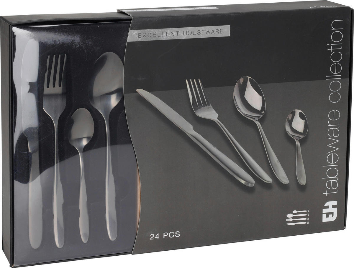 Besteckset schwarz Edelstahl 24 tlg. Besteckset_24tlg. - schwarz (25,00/37,50/5,00cm)