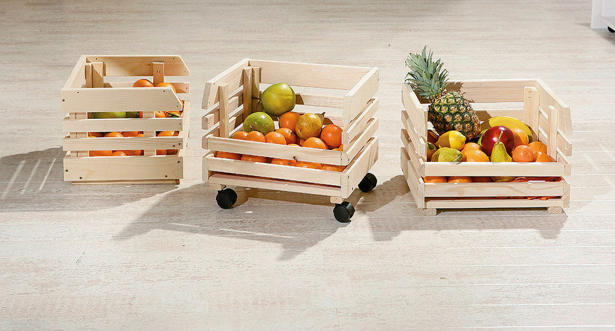 Küchenwagen Fruits natur Fichte B/H/T: ca. 37x80x30 cm Fruits - natur (37,00/80,00/30,00cm) - Inter Link