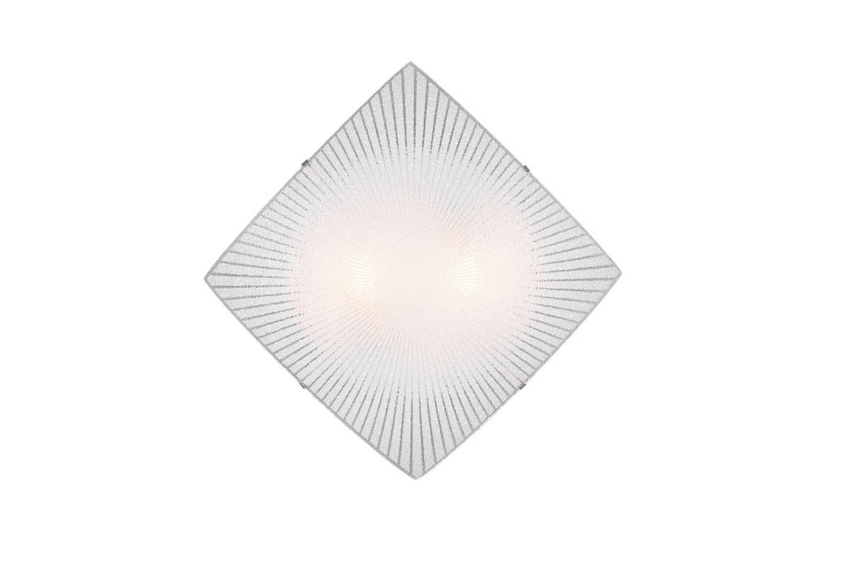 TRIO Deckenleuchte  612200200   Elisa Chrom transparent Metall Glas B/H/L: ca. 40x9x40 cm E27 2 Brennstellen Elisa - Chrom/transparent (40,00/40,00/9,00cm) - Trio