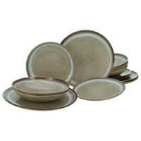 CreaTable Tafelservice STONE TOWN sand Steinzeug 12 tlg. STONE TOWN - sand - CreaTable