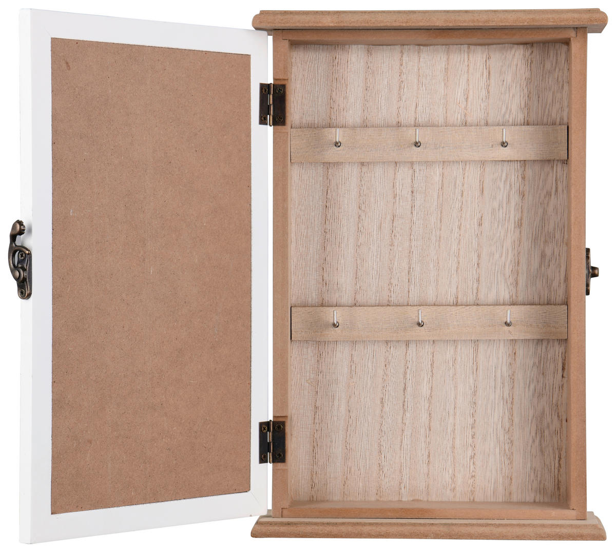 Schlüsselkasten Sandra weiß natur B/H/T: ca. 20x30x6 cm Sandra - weiß/natur (20,00/30,00/6,00cm)