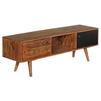 Lowboard natur schwarz B/H/T: ca. 140x45x35 cm Lowboard - natur/schwarz (140,00/45,00/35,00cm) - Wohnling