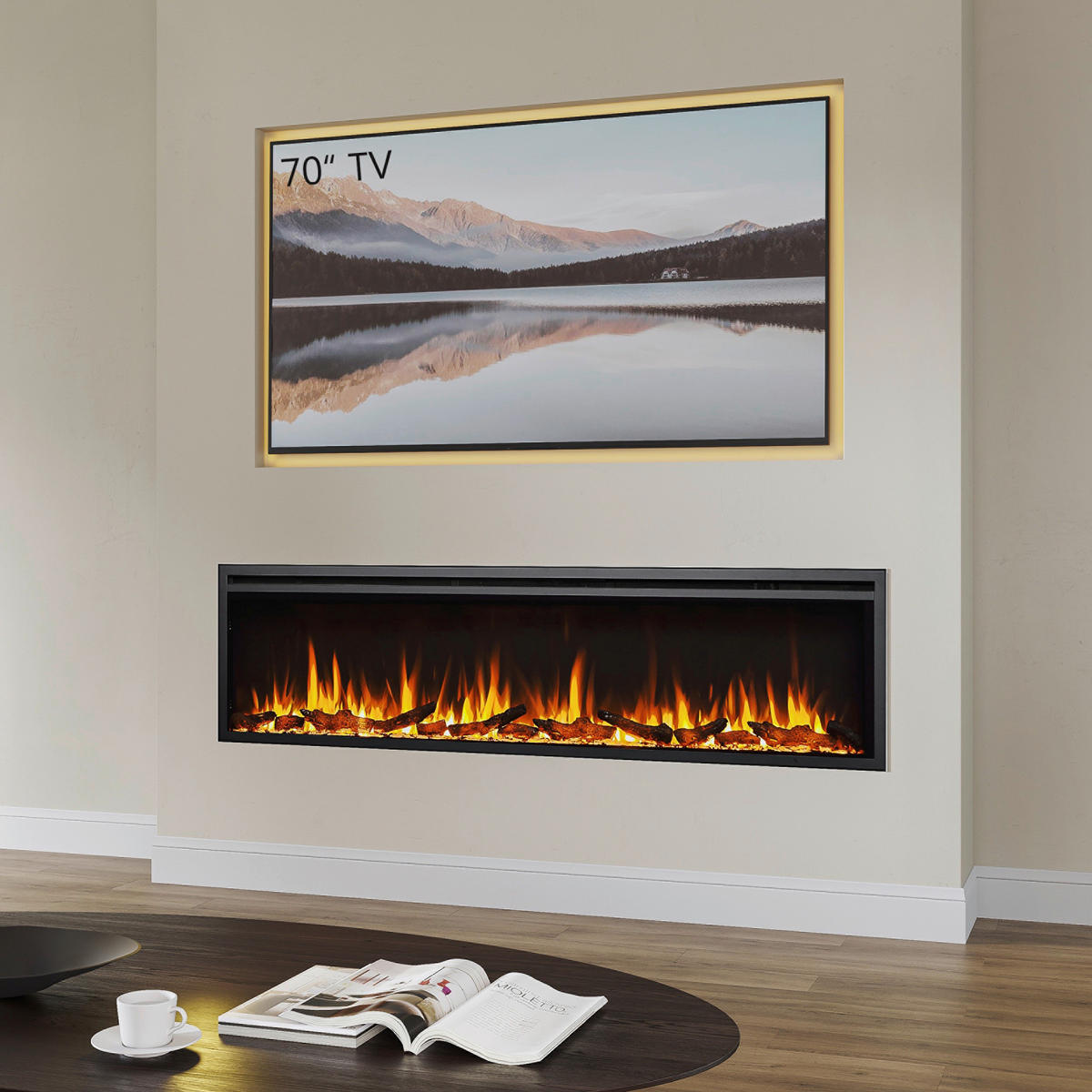 Balderia Elektrischer-Kamin Atlanta EF289B B/H/L: ca. 14,7x48x183 cm Elektro-Kamin Atalanta 72" - (183,00/14,70/48,00cm) - Balderia