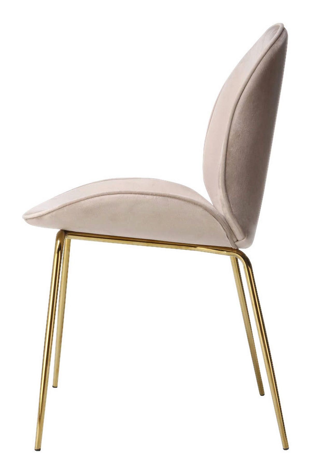 Stuhl Charlize 100 2er beige Microfaser B/H/T: ca. 48x87x59 cm Charlize 100 2er - beige/messing (48,00/87,00/59,00cm) - 360 Living