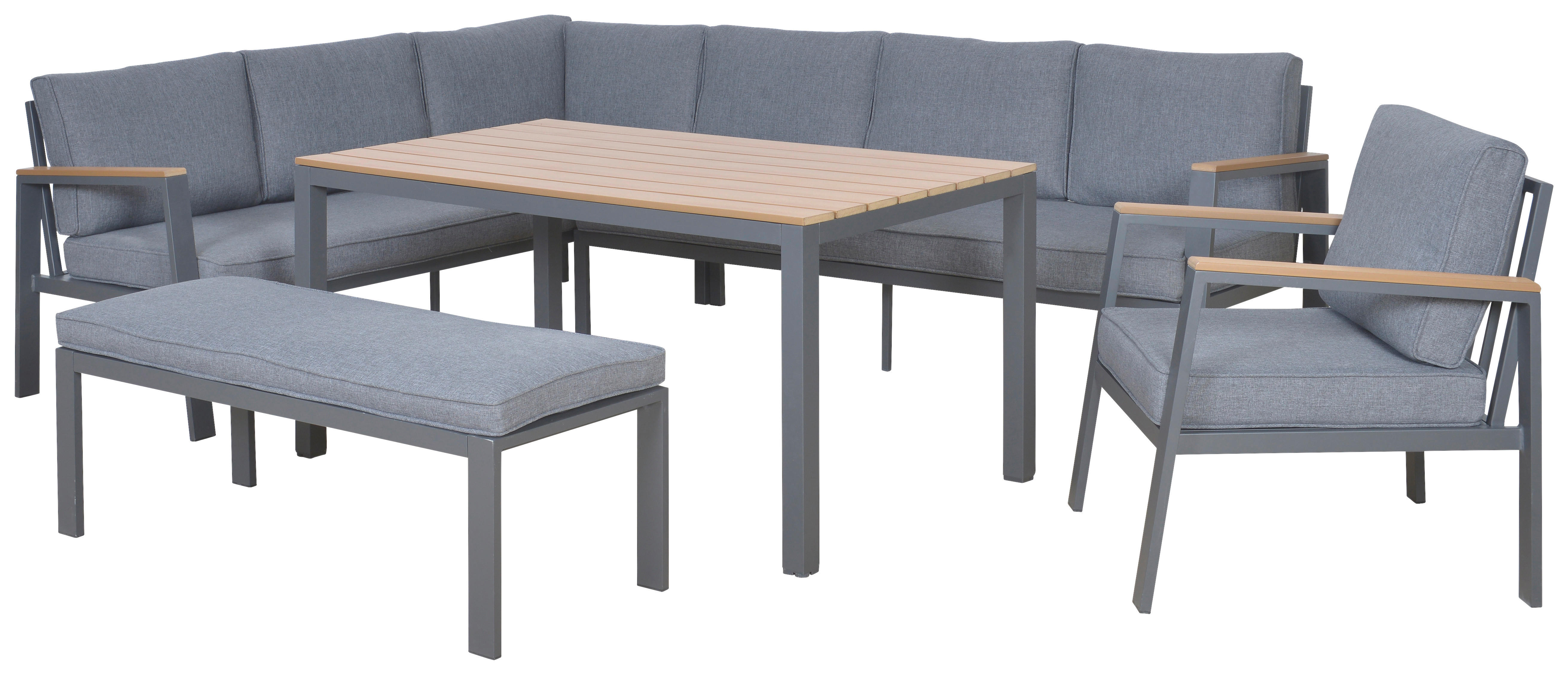 Loungeset Rhodos grau Aluminium Rhodos - grau