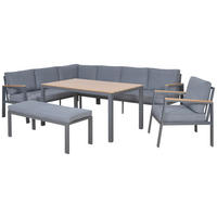 Loungeset grau Alu Loungeset_Rhodos_5tlg. - grau