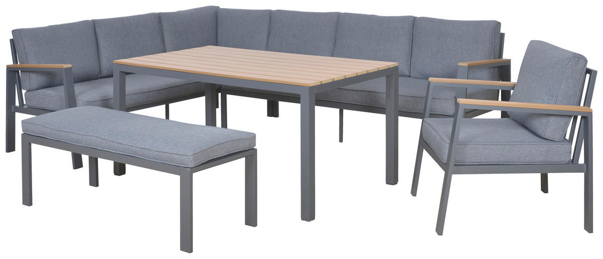 Loungeset grau Alu Loungeset_Rhodos_5tlg. - grau