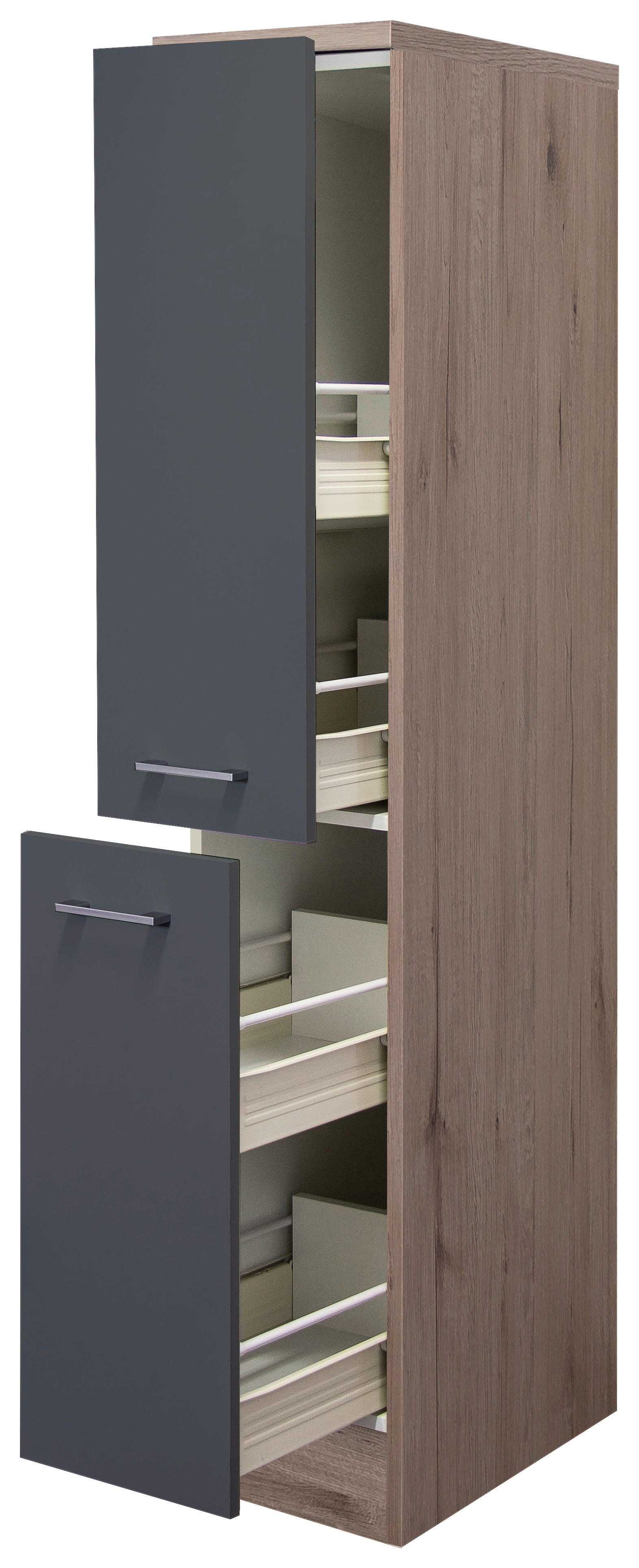 Apothekerschrank Morena grau matt B/H/T: ca. 30x161x60 cm Morena - Eiche/Basalt (30,00/161,00/60,00cm) - Flex-Well