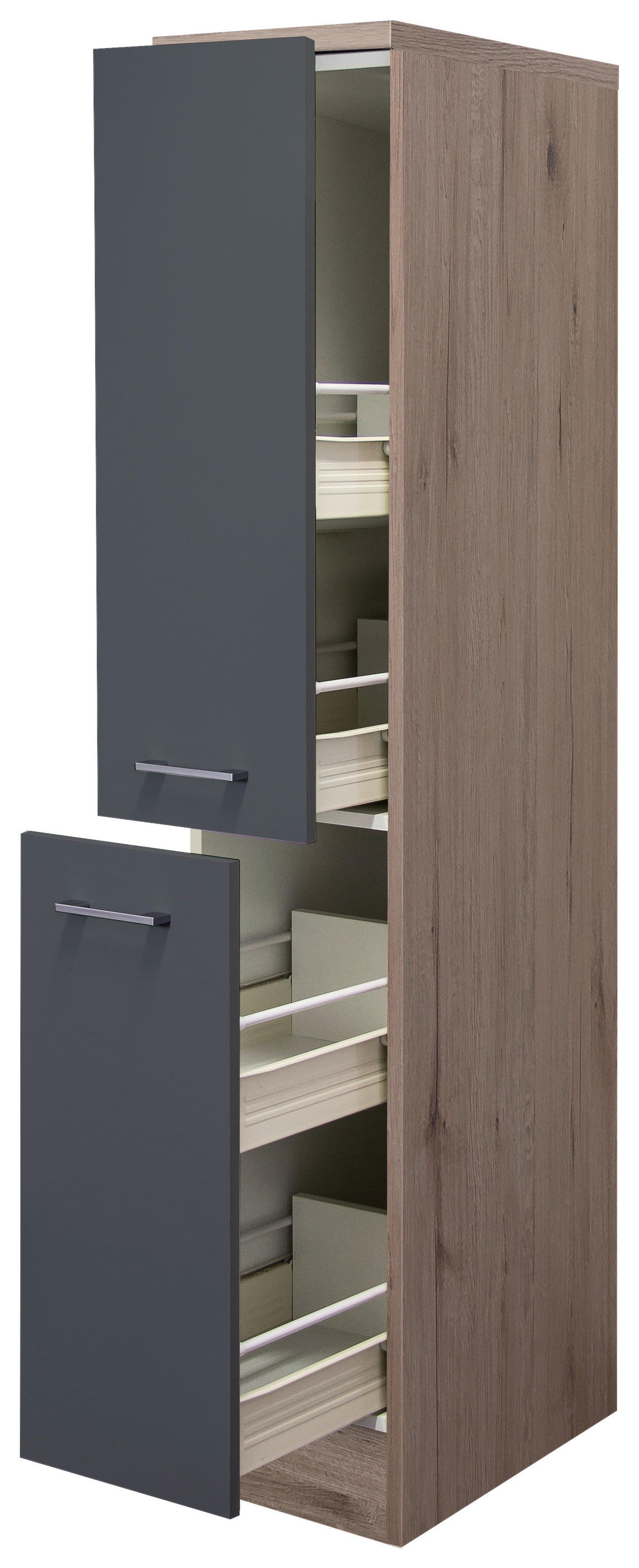 Apothekerschrank Morena grau matt B/H/T: ca. 30x161x60 cm Morena - Eiche/Basalt (30,00/161,00/60,00cm) - Flex-Well
