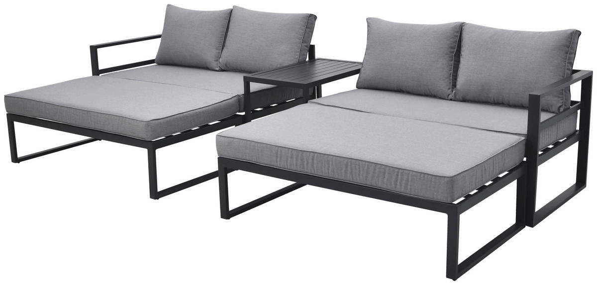 Loungeset Bilbao schwarz Stahl Bilbao - schwarz/grau