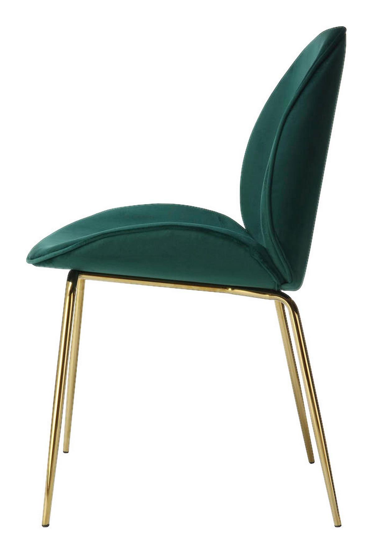 Stuhl Charlize 100 2er grün Microfaser B/H/T: ca. 48x87x59 cm Charlize 100 2er - messing/grün (48,00/87,00/59,00cm) - 360 Living