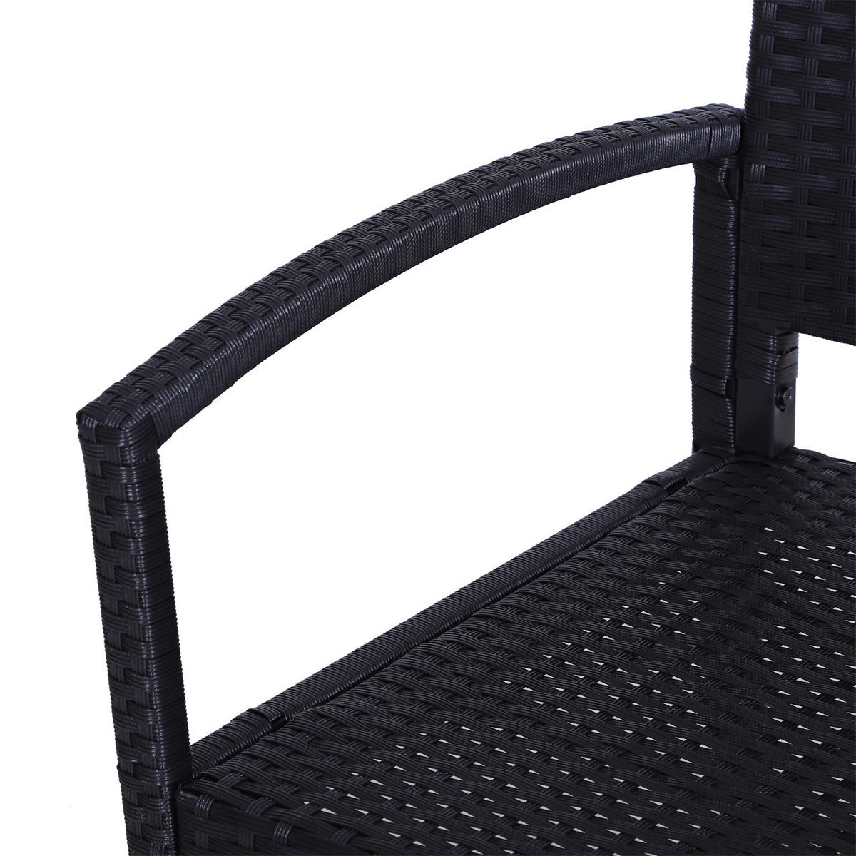 Outsunny Gartenbank schwarz Stahl B/H/L: ca. 60x87x122 cm Polyrattan_Gartenbank - schwarz (122,00/60,00/87,00cm) - Outsunny