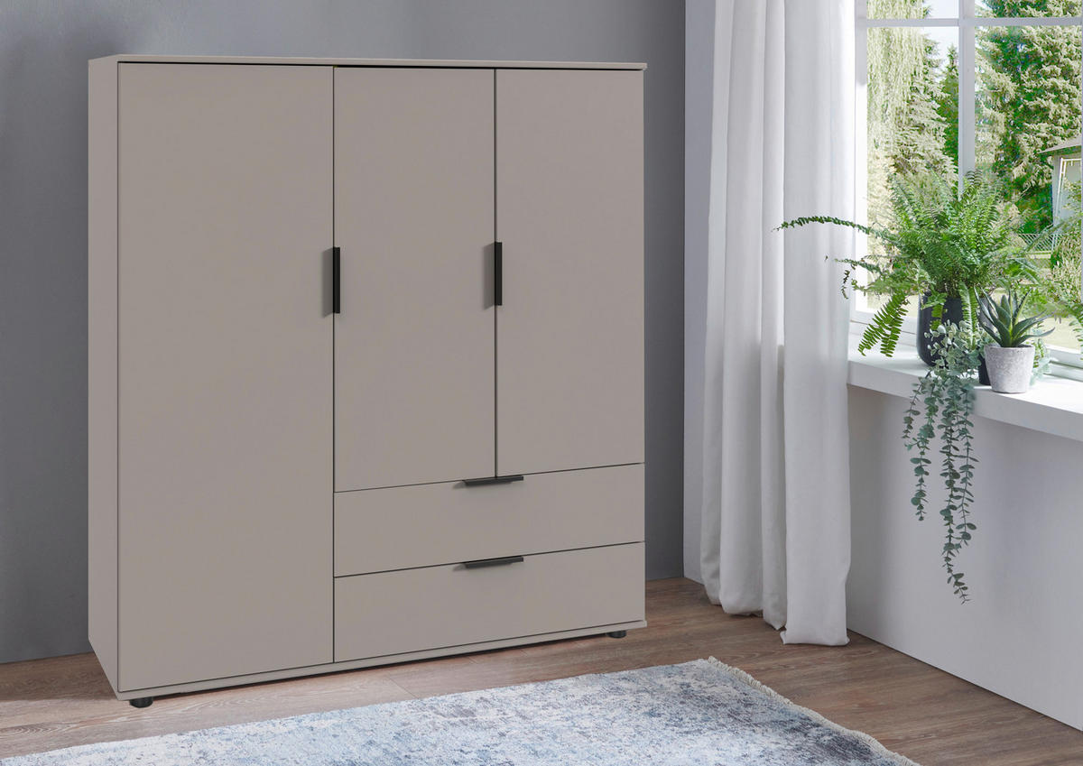 Kombikommode Easy Plus Black Sahara grau B/H/T: ca. 130x140x40 cm Easy Plus Black - Sahara/grau (130,00/140,00/40,00cm)
