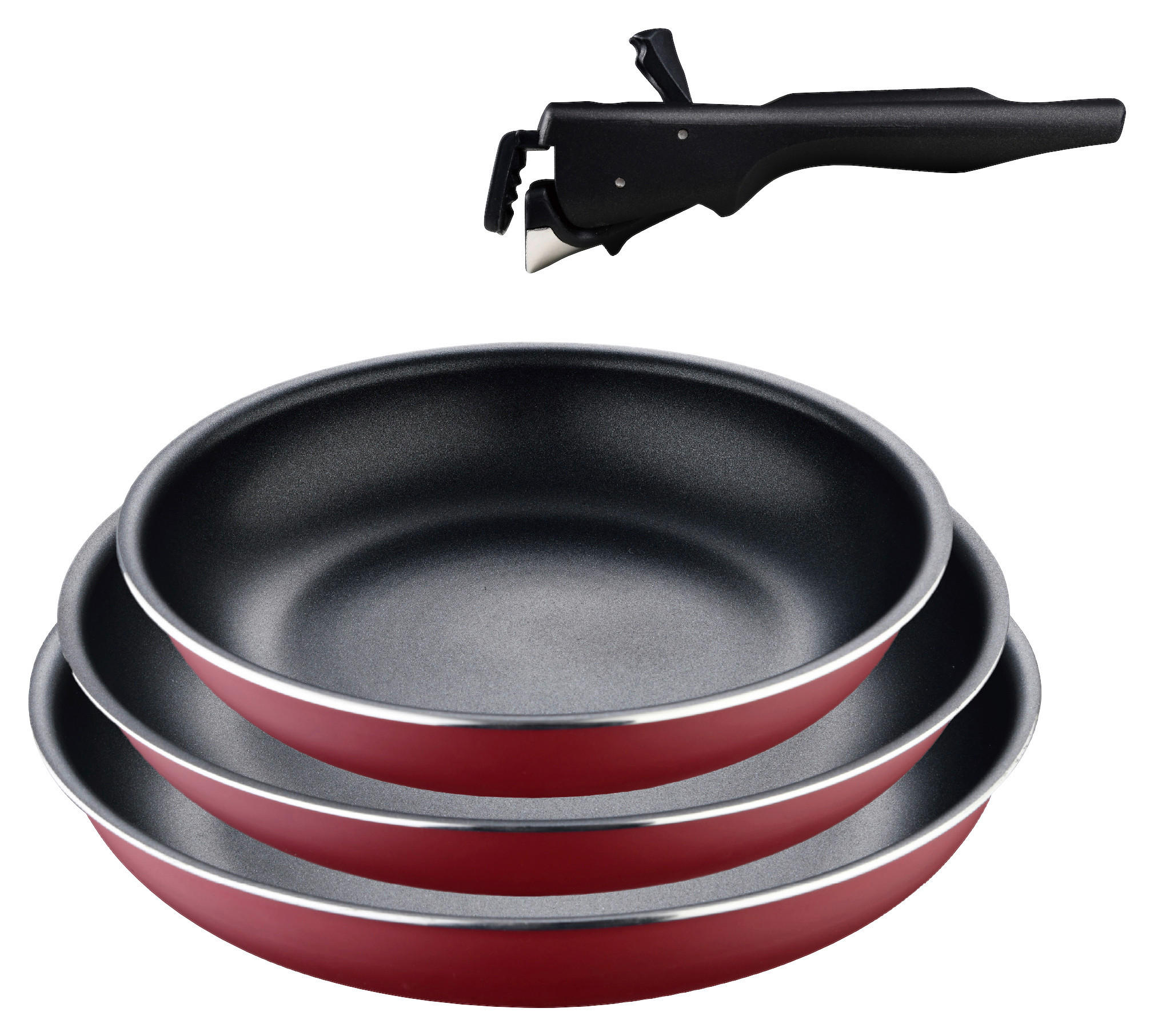 BERGNER Pfannenset Click & cook rot Aluminium günstig online kaufen