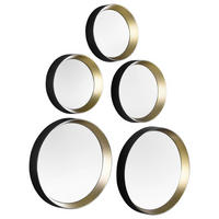 Mirrors&More Wandspiegel-Set VIVIEN, 5-teilig schwarz gold Optik H/T/D: ca. 15x2x25 cm VIVIEN, 5-teilig - gold/schwarz (25,00/15,00cm) - Mirrors&More