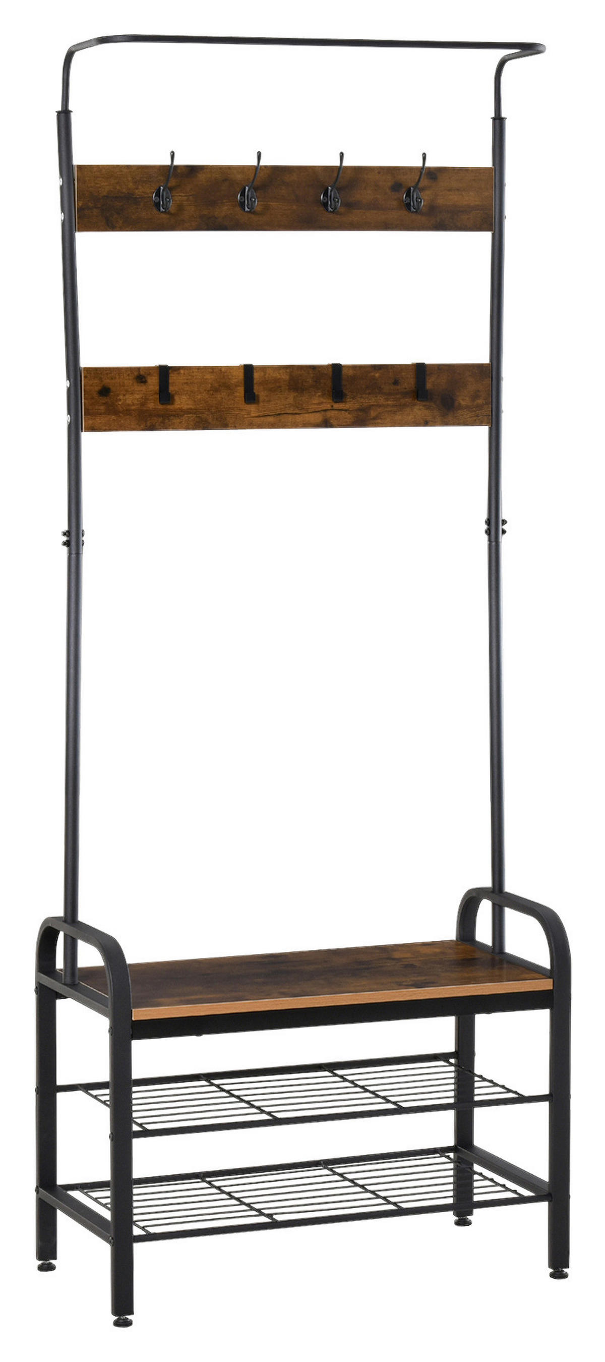 HOMCOM Garderobe schwarz Polypropylen B/H/L: ca. 34x72x185 cm Garderobenmodul - natur/schwarz (185,00/34,00/72,00cm) - HOMCOM