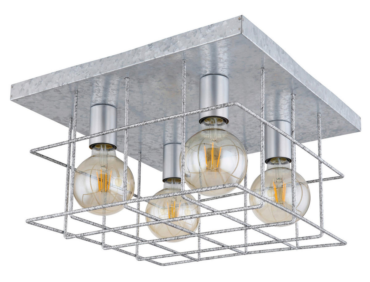 GLOBO Deckenleuchte MERRIL 15530Z-4D silber Metall B/H/L: ca. 40x26x40 cm MERRIL - silber (40,00/40,00/26,00cm) - GLOBO