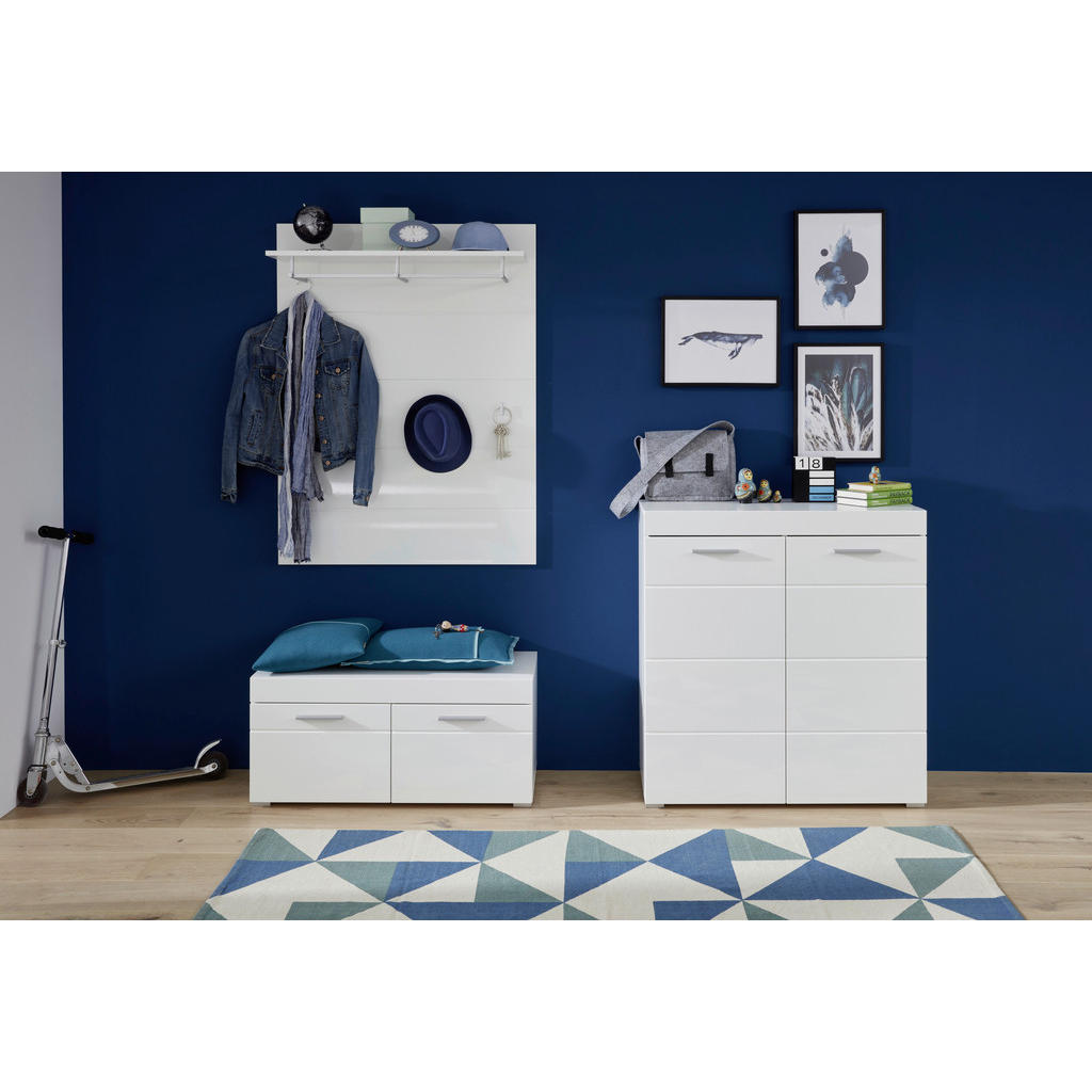 Thumbnail - Schuhschrank Amanda weiß Hochglanz weiß B/H/T: ca. 91x97x38 cm