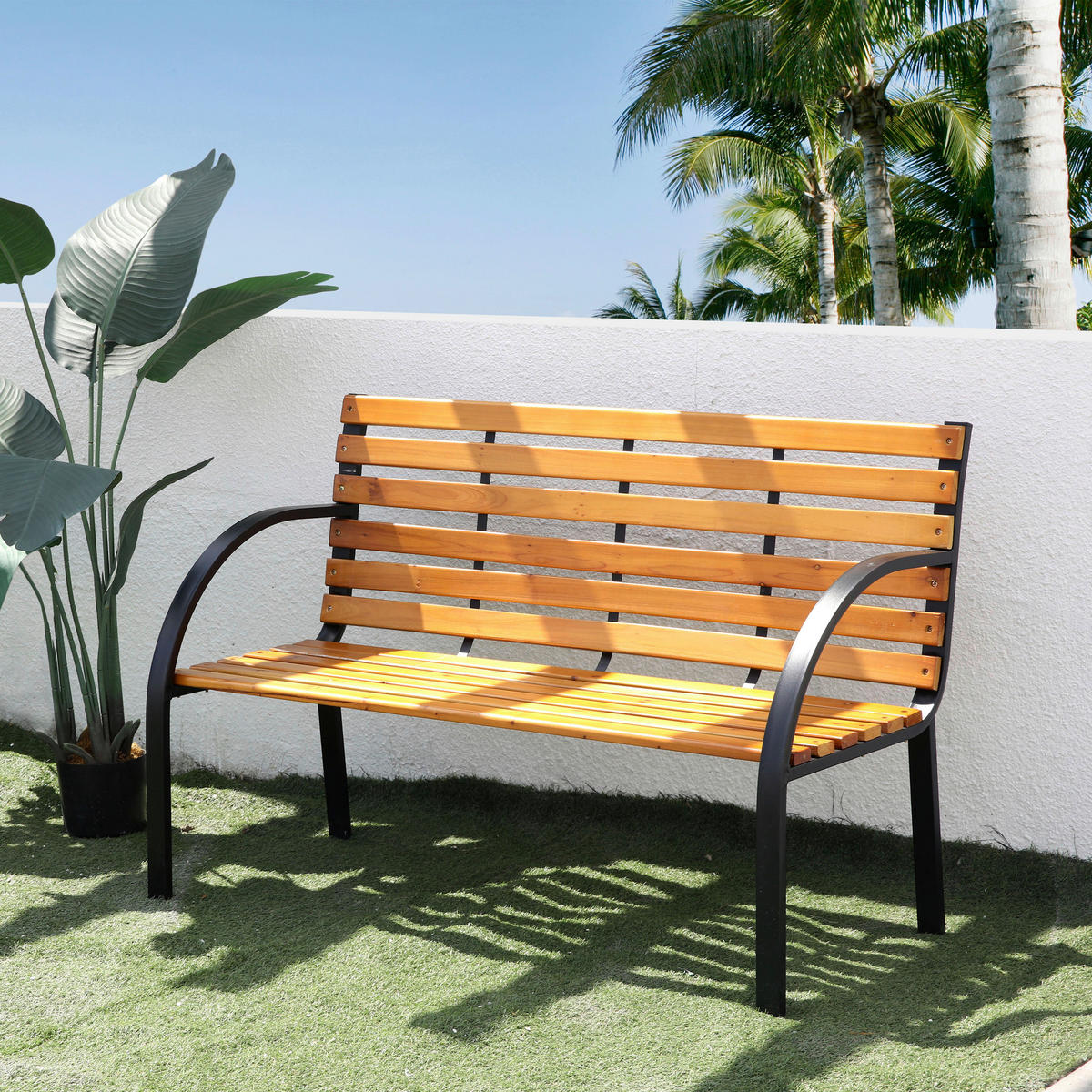 AXI Outdoor Living Gartenbank Otis braun Metall B/H/L: ca. 60x83x122 cm Otis - braun/schwarz (122,00/60,00/83,00cm) - AXI Outdoor Living