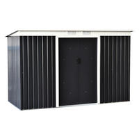 Outsunny Gartenschrank dunkelgrau Stahl B/H/L: ca. 130x173x277 cm Gartenschrank_mit_Schiebetür - dunkelgrau (277,00/130,00/173,00cm) - Outsunny