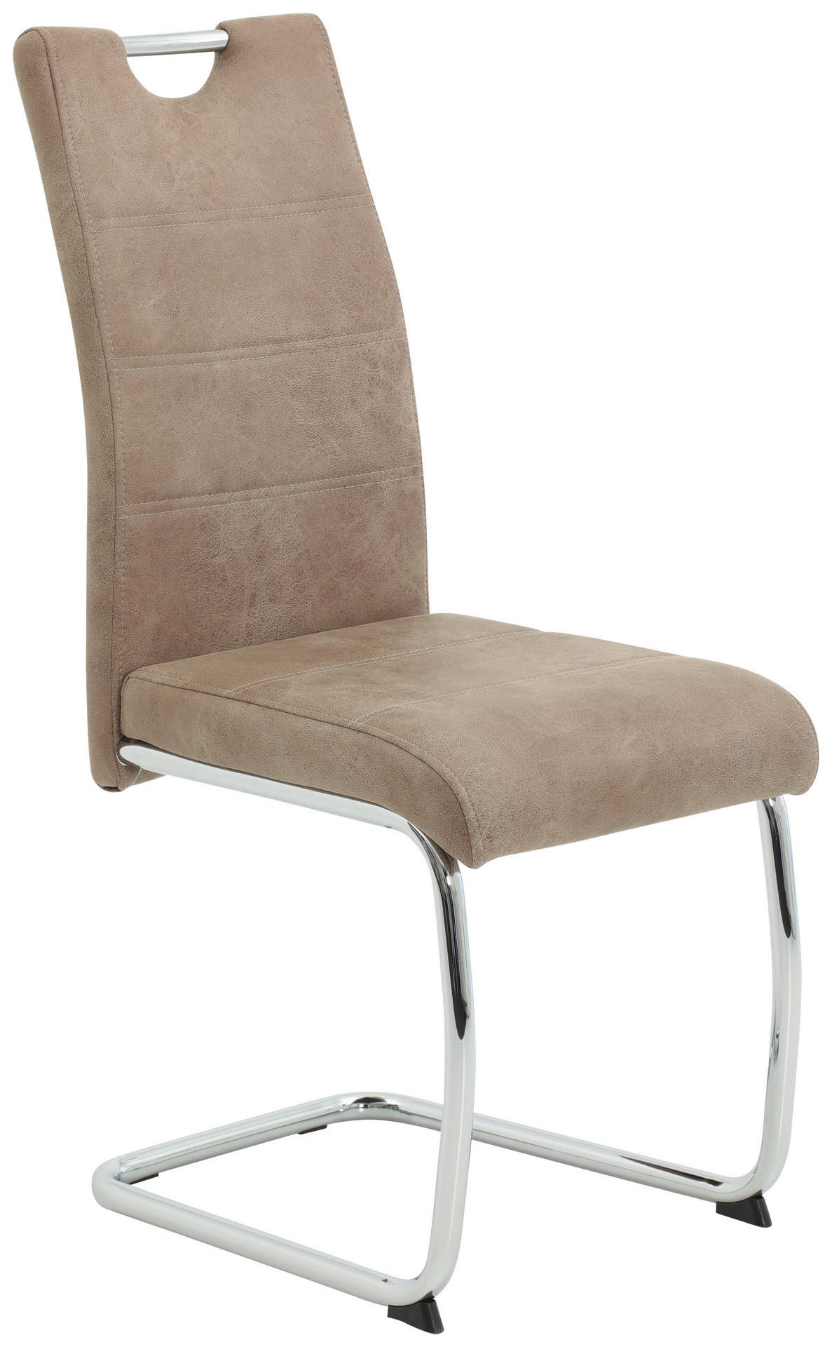 Schwingstuhl Flora beige Vintage Microfaser B/H/T: ca. 43x98x59 cm Flora - beige/Chrom (43,00/98,00/59,00cm)