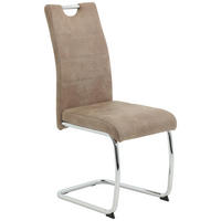 Schwingstuhl Flora beige Vintage Microfaser B/H/T: ca. 43x98x59 cm Flora - beige/Chrom (43,00/98,00/59,00cm)