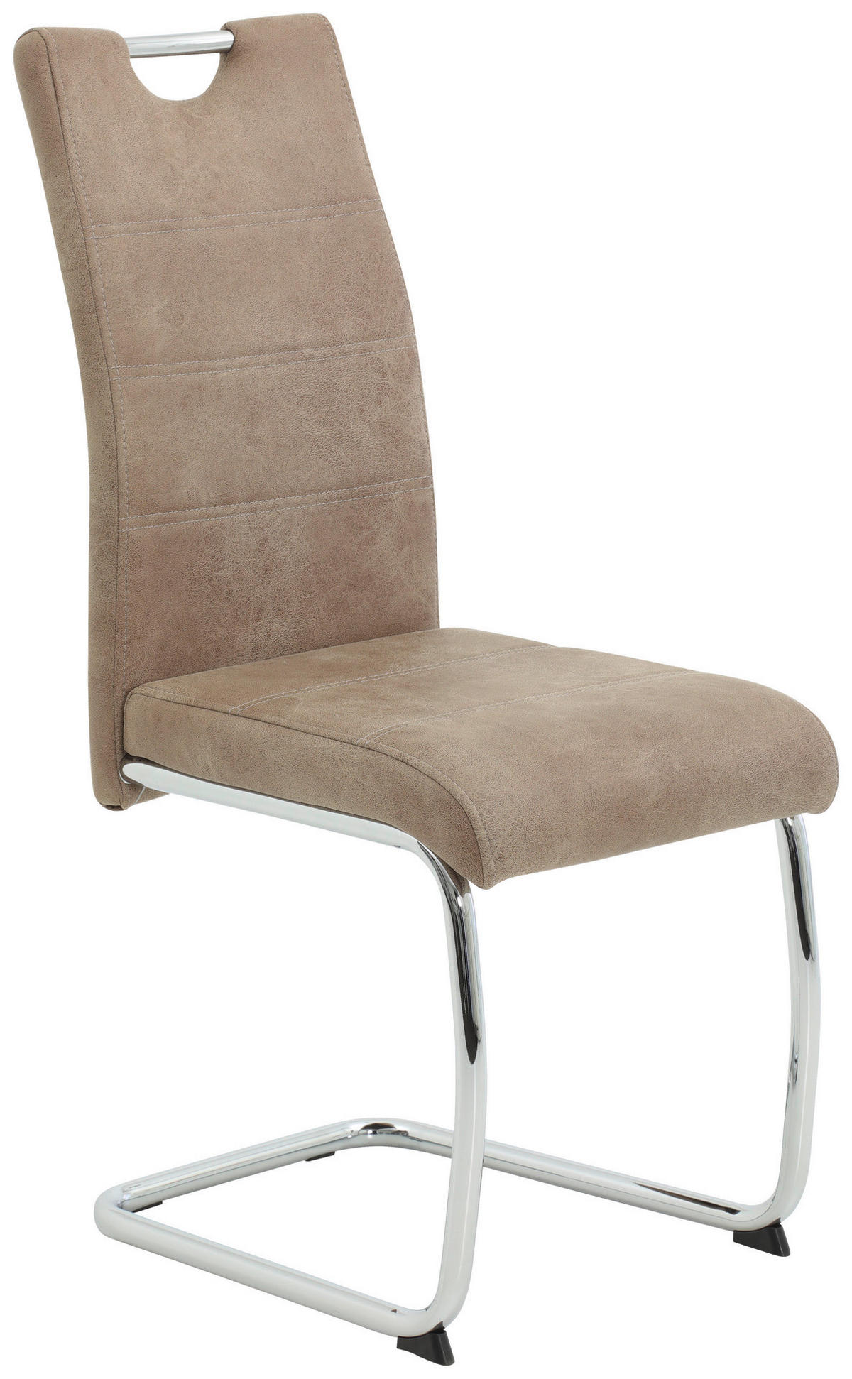 Schwingstuhl Flora beige Vintage Microfaser B/H/T: ca. 43x98x59 cm Flora - beige/Chrom (43,00/98,00/59,00cm)