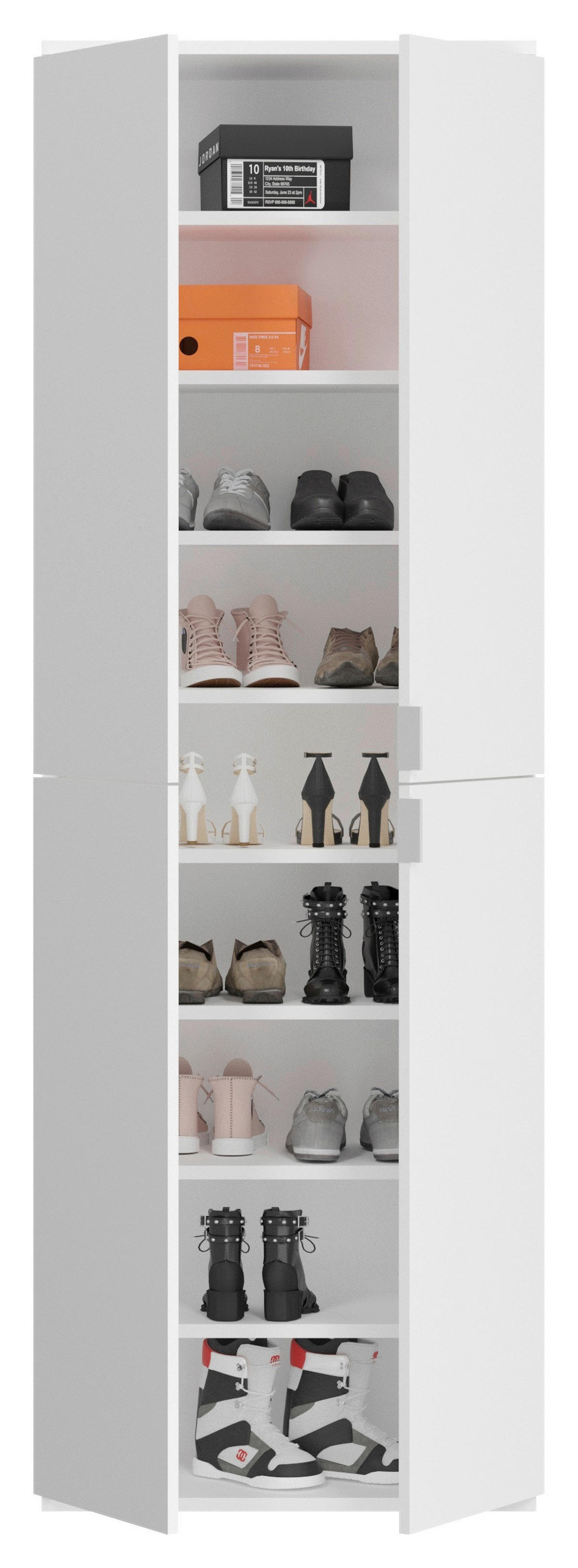 Garderobe PROJEKT weiß Eiche Artisan Nachbildung weiß Hochglanz B/H/T: ca. 152x193x34 cm PROJEKT - Eiche/weiß (152,00/193,00/34,00cm) - xonox.home