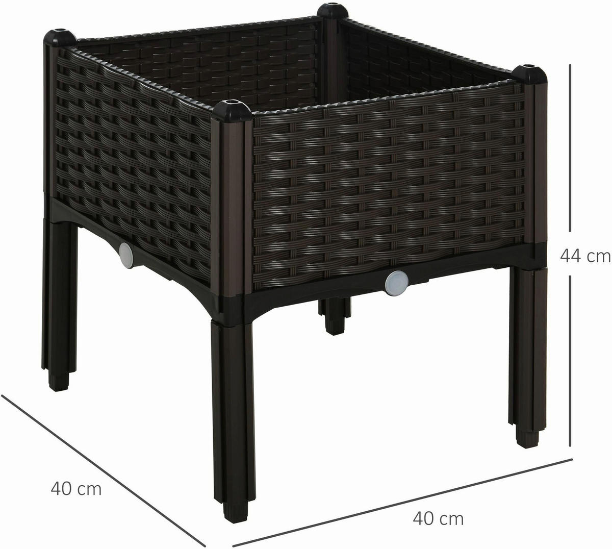 Outsunny Hochbeet B/H/L: ca. 40x44x40 cm Hochbeet MH845-290 - dunkelbraun (40,00/40,00/44,00cm) - Outsunny