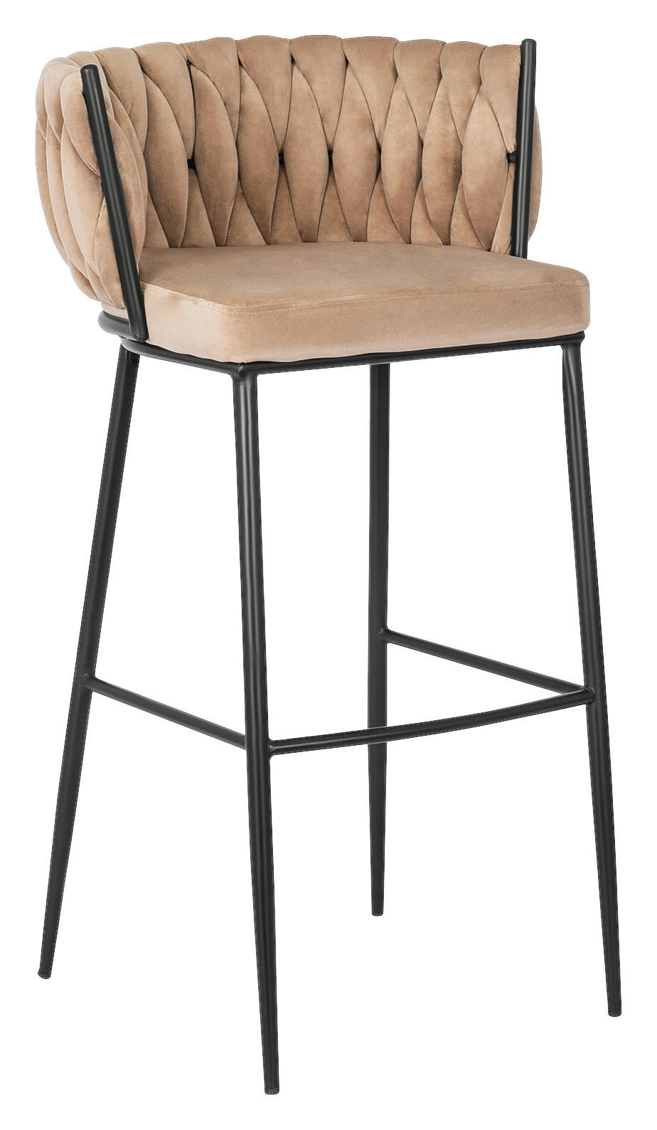 Barhocker FLORES beige Velourstoff B/H/T: ca. 60x104,5x56 cm FLORES - beige (60,00/104,50/56,00cm) - WIPMEB