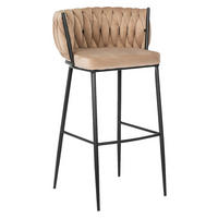 Barhocker FLORES beige Velourstoff B/H/T: ca. 60x104,5x56 cm FLORES - beige (60,00/104,50/56,00cm) - WIPMEB