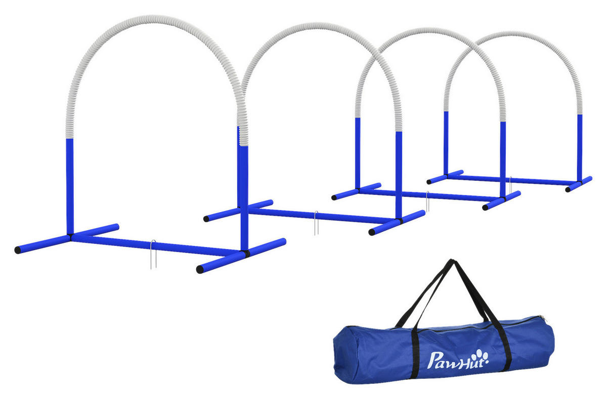 PawHut Hunde-Agility-Set blau Kunststoff B/H/L: ca. 64x95x88 cm Hunde-Agility-Set - blau/weiß (88,00/64,00/95,00cm) - PawHut