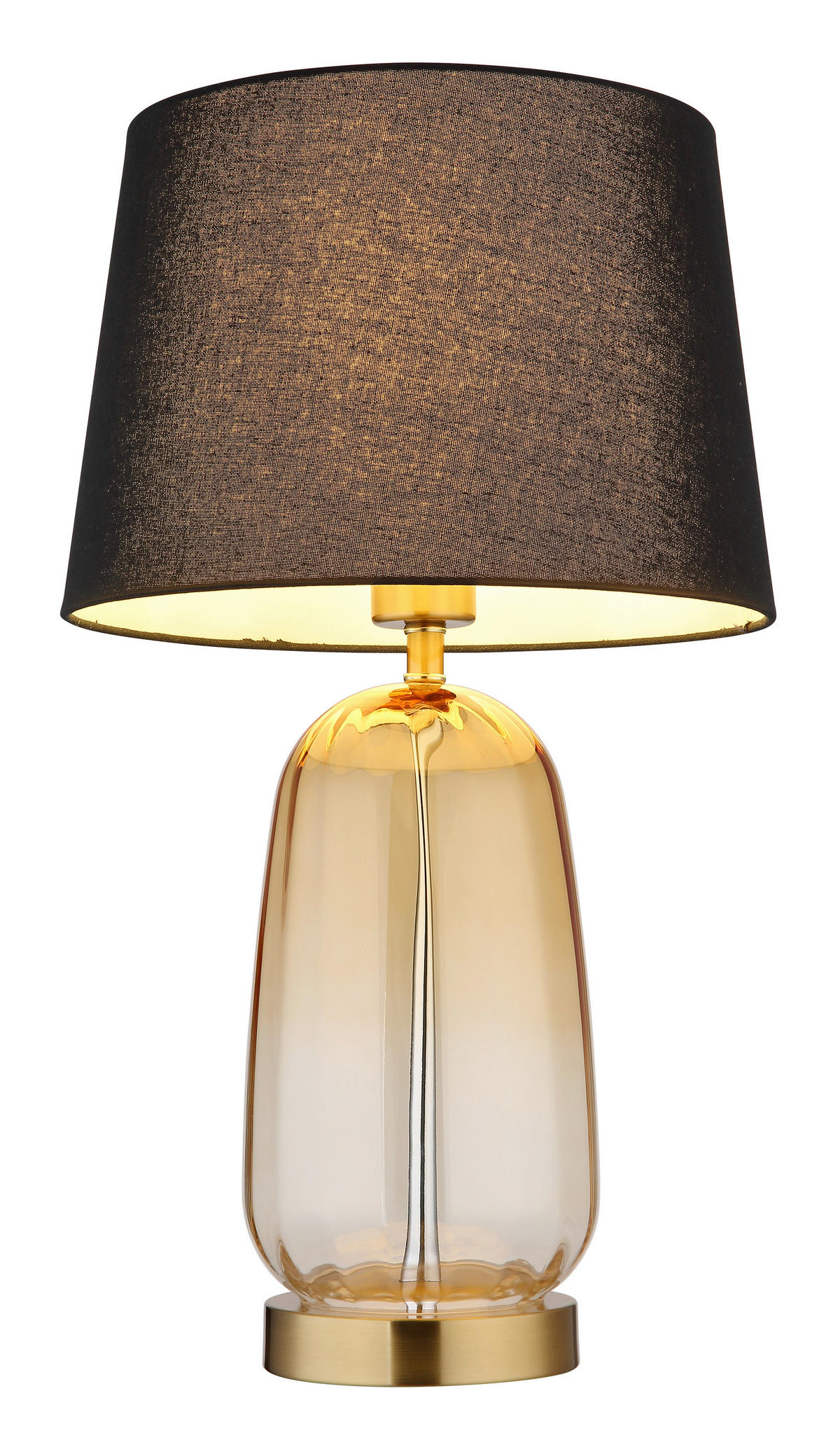 GLOBO Tischleuchte Classy 24142S amber schwarz Glas Textil H: ca. 52 cm E27 1 Brennstellen Classy - schwarz/amber (52,00cm) - GLOBO