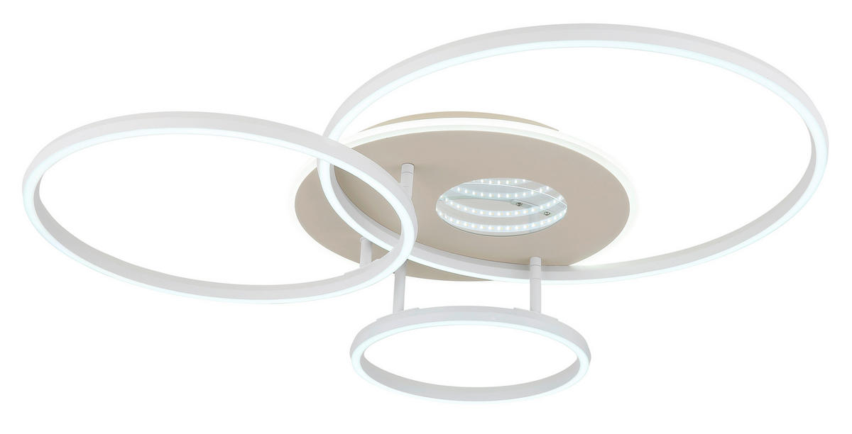 Deckenleuchte sand Alu Metall Acryl B/H/L: ca. 70x13x80,7 cm 1 Brennstellen Invertina - sand (80,70/70,00/13,00cm)