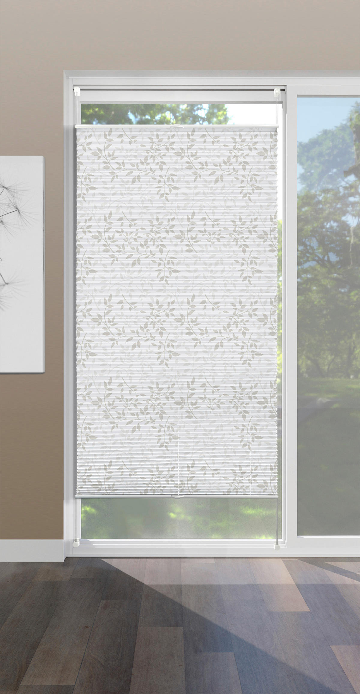 Spannplissee Blätter taupe B/L: ca. 60x220 cm Blätter - taupe (60,00/220,00cm)