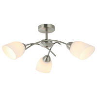 Lamkur Deckenleuchte DONNA 45498 nickel Metall Glas H/L: ca. 25x51 cm E27 3 Brennstellen Donna - nickel (51,00cm) - Lamkur