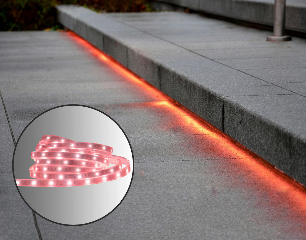 Näve Leuchten LED-Stripe 5216761 multicolor Kunststoff B/H/T: ca. 1,2x0,4x500 cm LED Stripe outdoor 500cm RGBW - multicolor (1,20/0,40/500,00cm) - Näve Leuchten