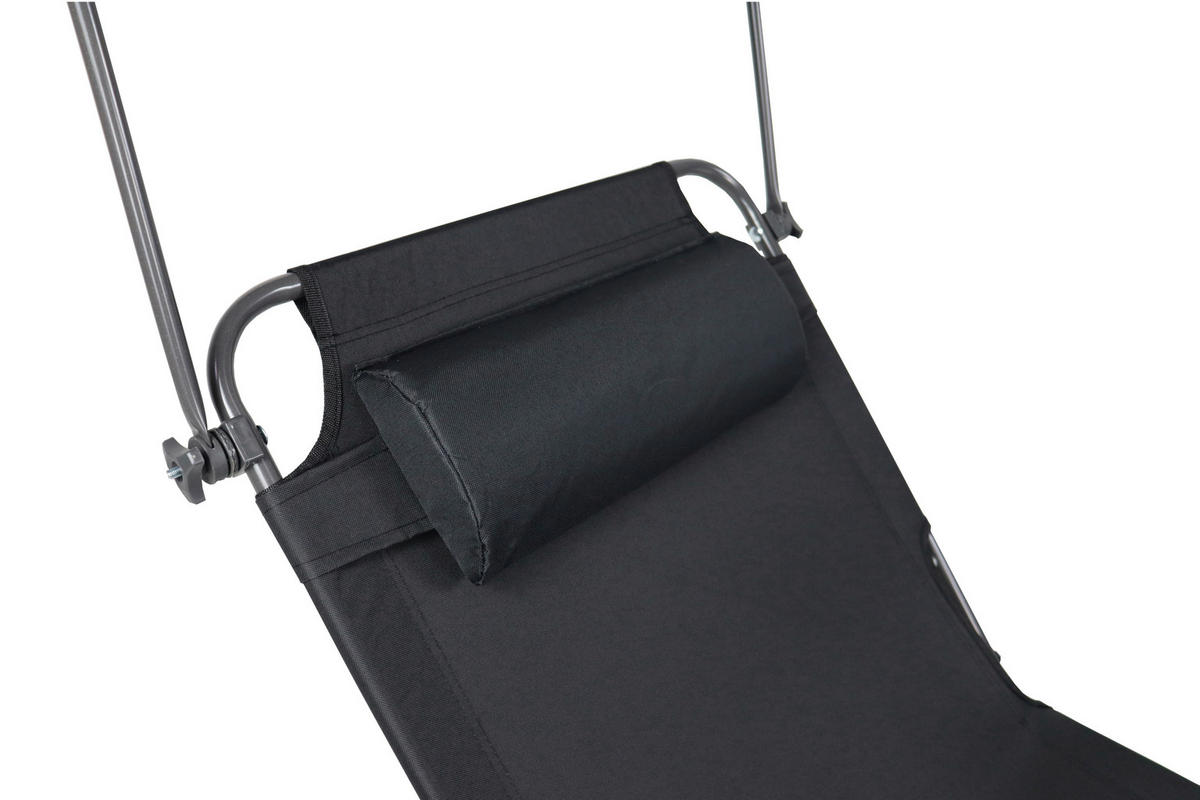 VCM Sonnenliege Bindox schwarz Textilene B/H/L: ca. 55x24x185 cm Bindox - schwarz (185,00/55,00/24,00cm) - VCM