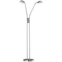 Fischer & Honsel LED-Stehleuchte 40074 nickel matt weiß Glas Metall H/D: ca. 160x26 cm 2 Brennstellen Pool TW - weiß/nickel matt (26,00/160,00cm) - Fischer & Honsel