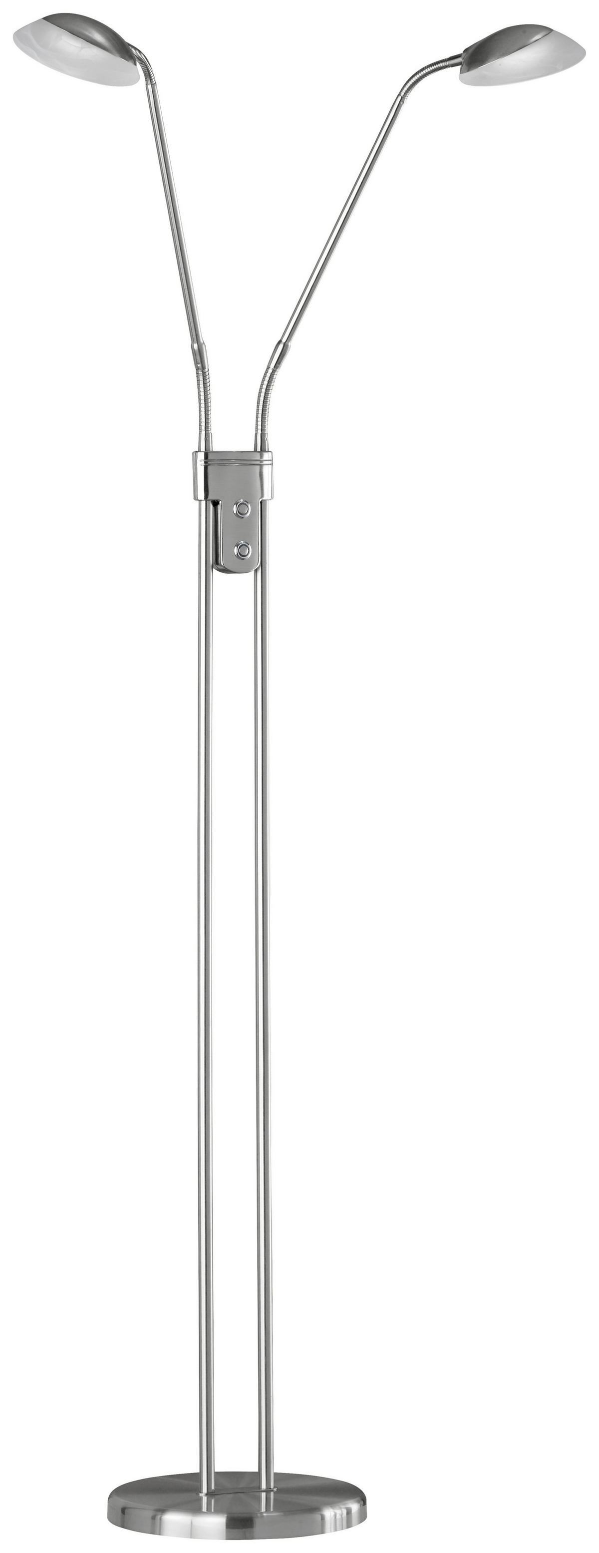 Fischer & Honsel LED-Stehleuchte 40074 nickel matt weiß Glas Metall H/D: ca. 160x26 cm 2 Brennstellen Pool TW - weiß/nickel matt (26,00/160,00cm) - Fischer & Honsel