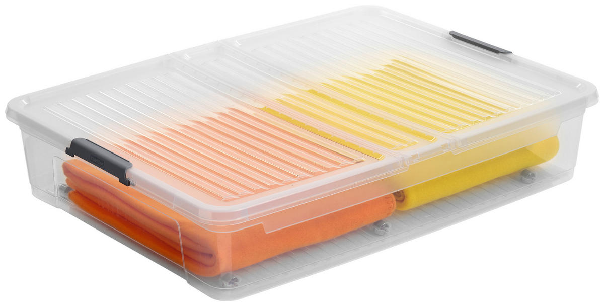 keeeper Haushaltshelfer transparent Unterbettbox_mit_Rollen_leo - transparent - keeeper