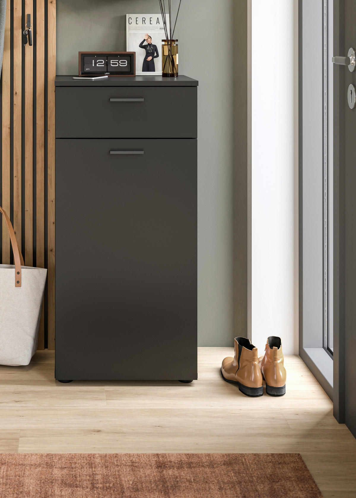 Schuhschrank Delton Basalt Nachbildung B/H/T: ca. 53x37x43 cm Delton - Basalt (53,00/37,00/43,00cm) - xonox.home