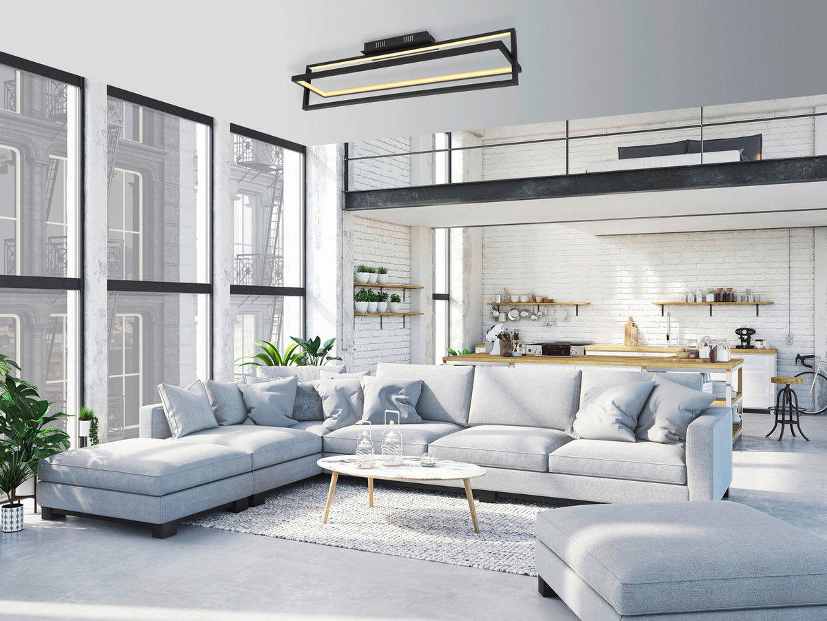 GLOBO LED-Deckenleuchte 67195D mattschwarz Kunststoff Metall B/H/T: ca. 18x21,5x82 cm FLIPS - mattschwarz (18,00/21,50/82,00cm) - GLOBO