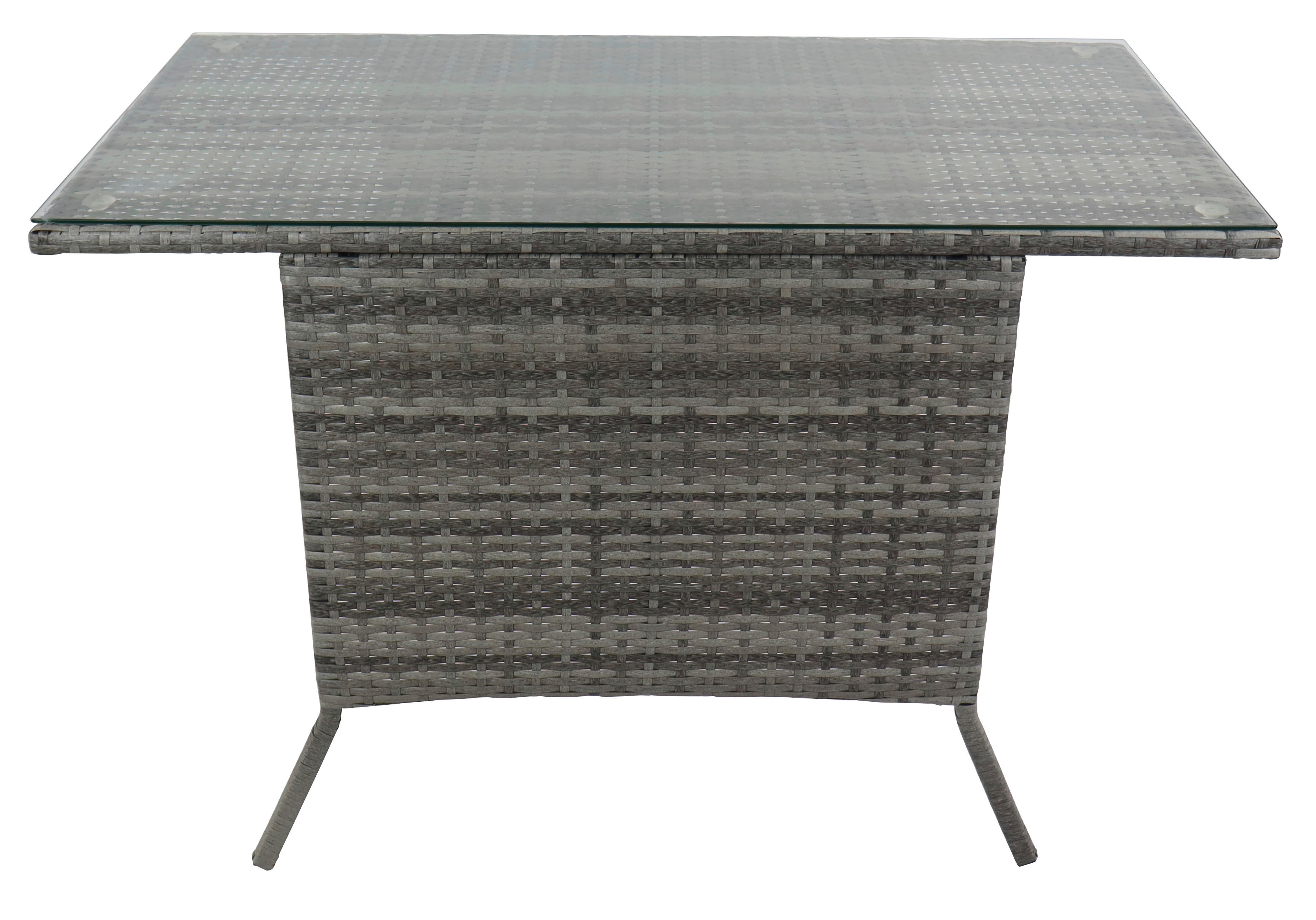 VCM Gartentisch Raloso grau Rattan B/H/L: ca. 114x74x64 cm Raloso - grau (64,00/114,00/74,00cm) - VCM