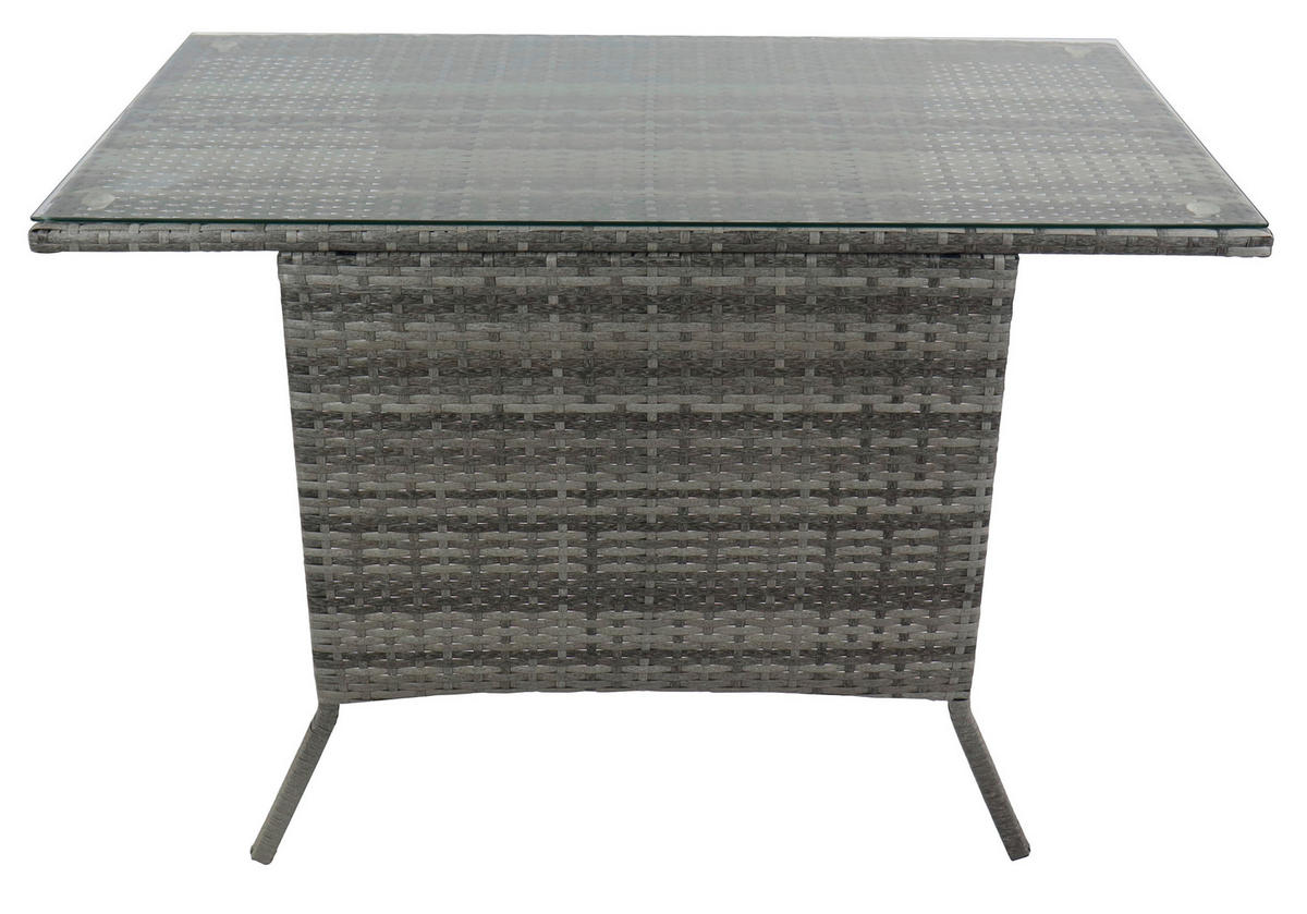 VCM Gartentisch Raloso grau Rattan B/H/L: ca. 114x74x64 cm Raloso - grau (64,00/114,00/74,00cm) - VCM