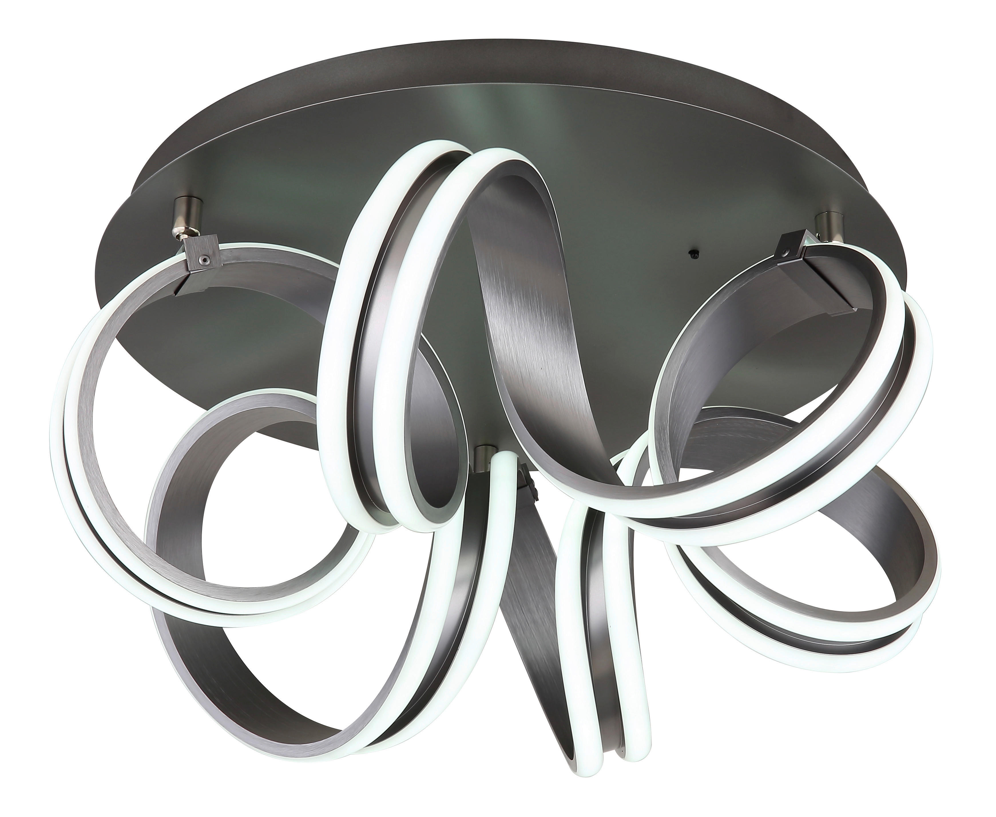 GLOBO Deckenleuchte dunkelgrau Opal Metall Aluminium H/D: ca. 25x54 cm 1 Brennstellen Kuni - Opal/dunkelgrau (54,00/25,00cm) - GLOBO